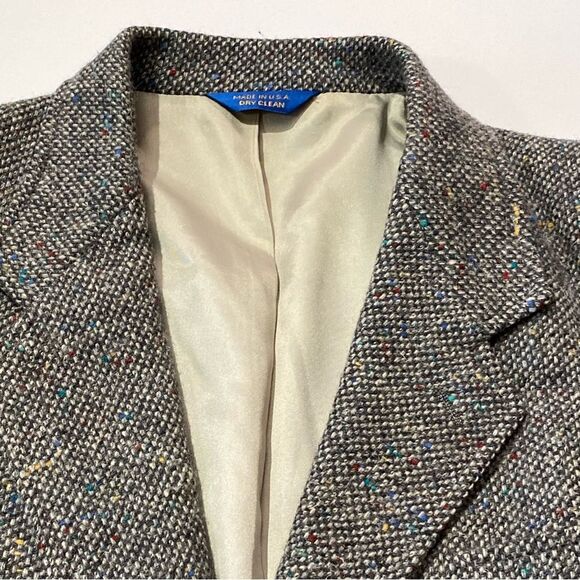 Men's Pendleton 100% Pure Virgin Wool Tweed Gray Blazer Size 44 - Picture 5 of 16